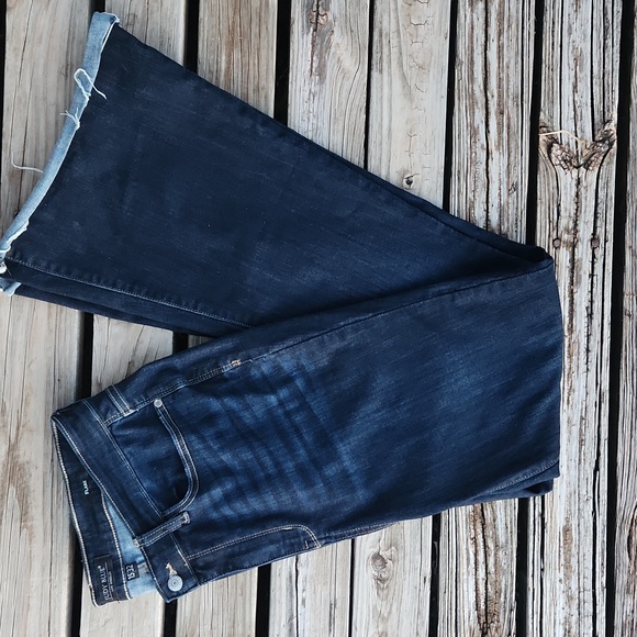 Judy Blue Size 15 32 Flare Dark Wash Jeans Western Boots Raw Hem JB82343DK Denim - Picture 10 of 11